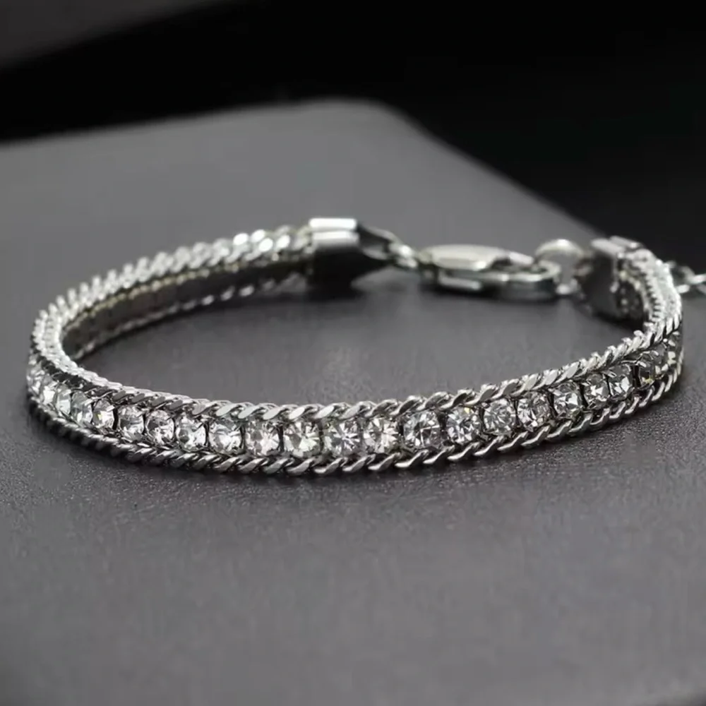 Men’s Silver Tennis Bracelet
